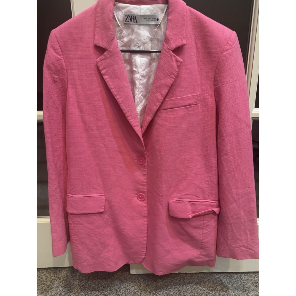 Zara Women's Blazer Size S Hot Pink Corporate Barbie Preppy Spring‎ Business